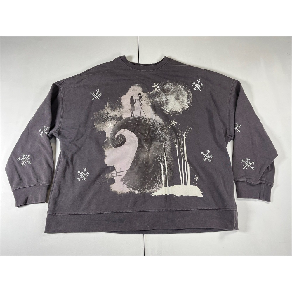 Disney Nightmare Before Christmas Jack & Sally Embroidered Sweatshirt Womens L